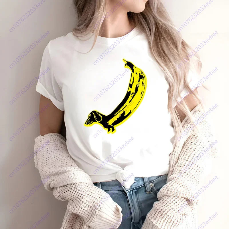 Dachshund Teckel Funny Cute Dog Animal T-Shirt Women Short Sleeve Summer Fashion Tshirt Casual