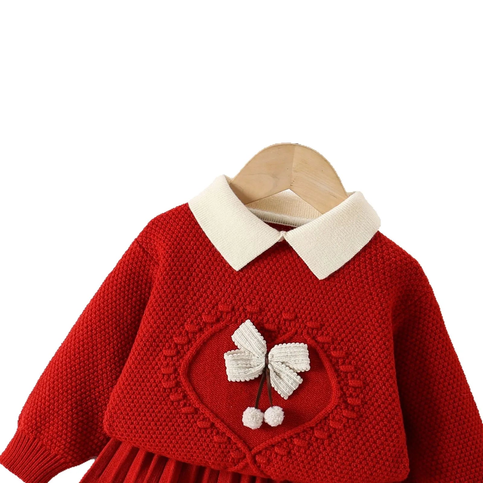 MILANCEL New Autumn Kids Sweater Set 9M-5T Cute Bow Girls Knitted Pullover +Skirts Korean Version Children