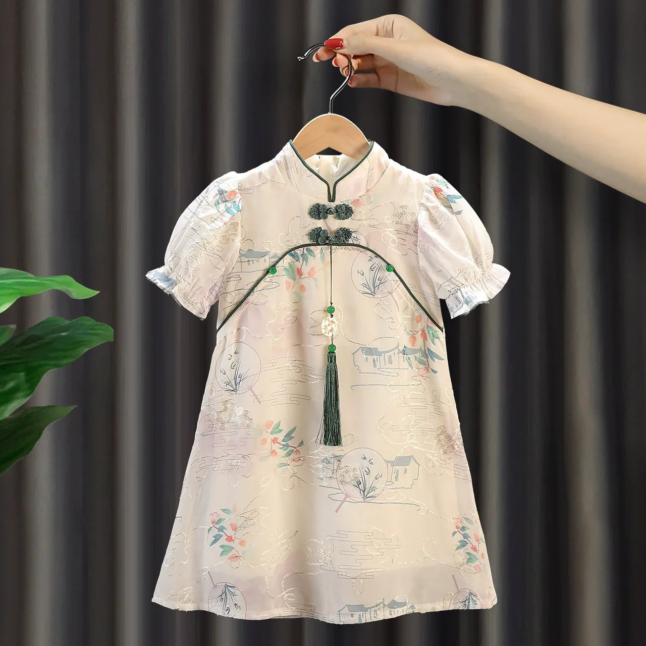 Tang Girls Casual Dresses Chinese Kids Clothes Perform Cheongsams Fashion Girl Hanfu Dress Summer