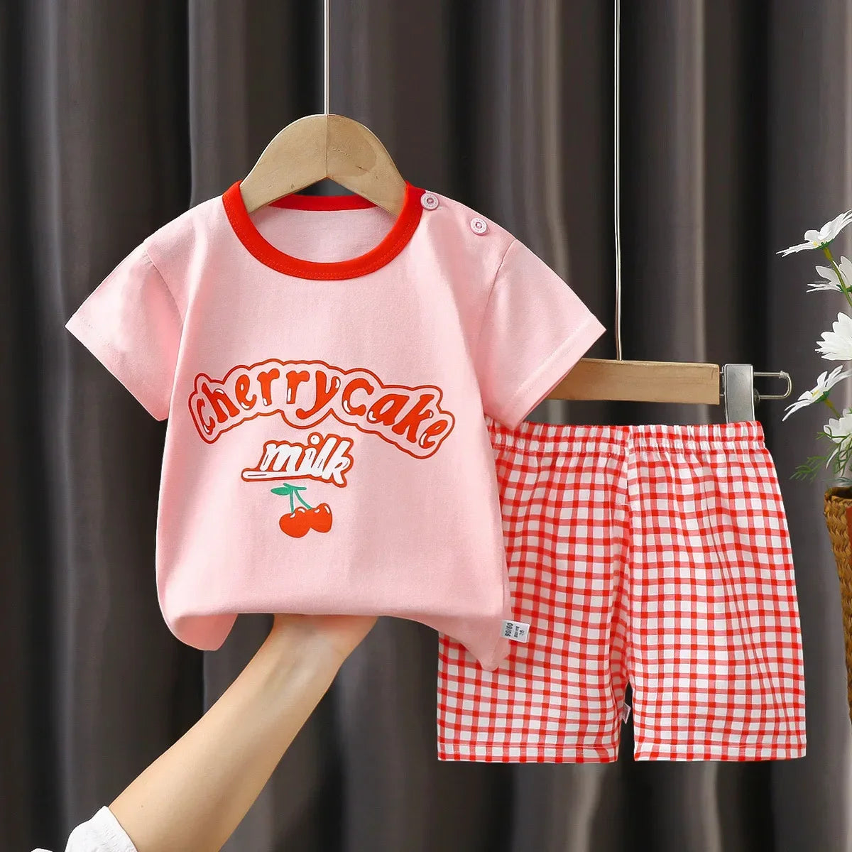 2PCS Children's Sets mother Kids Clothes Boys Girl T-shirt Shorts Summer Cotton Short sleeve Baby Children