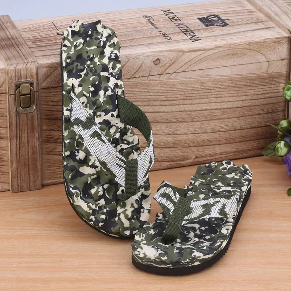 Men Summer Camouflage Flip Flops Slippers Shoes Sandals Slipper Indoor & Outdoor Casual Massage Men