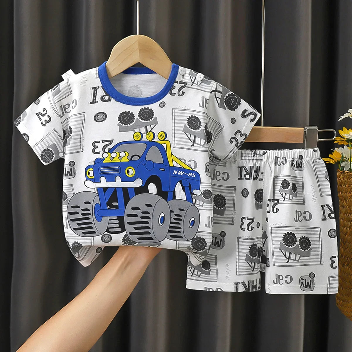 2PCS Children's Sets mother Kids Clothes Boys Girl T-shirt Shorts Summer Cotton Short sleeve Baby Children