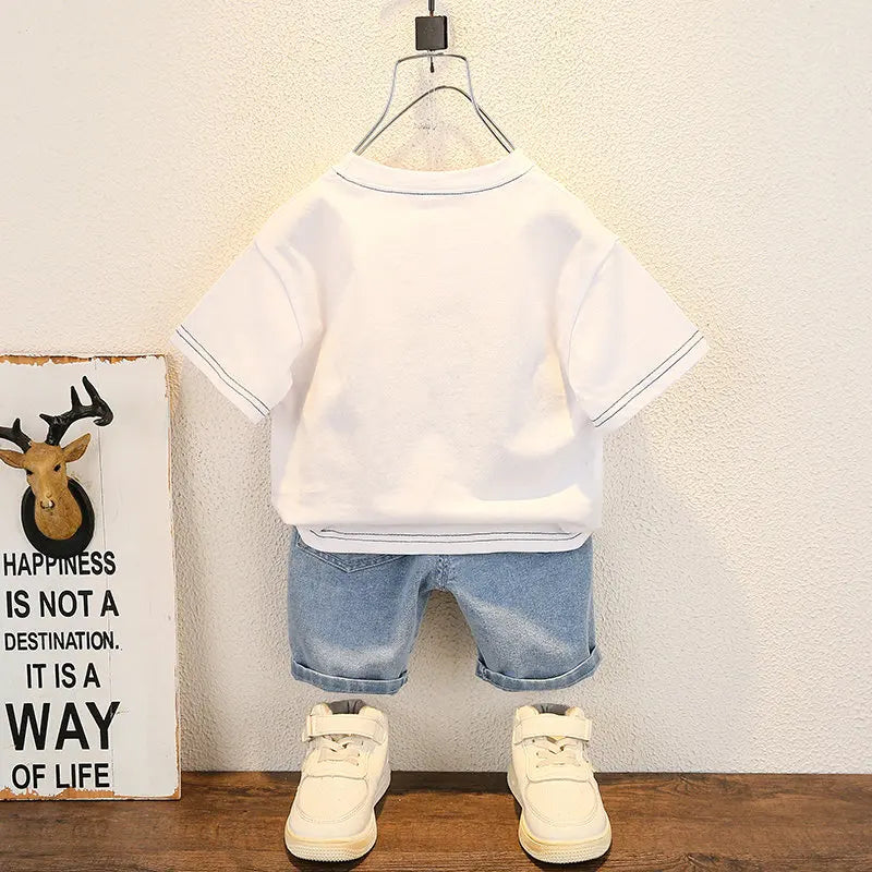 New Summer Baby Boy Kids Clothes Children Clothing Suit Tops Short-sleeve T-shirt Pants 2pcs/set Sport