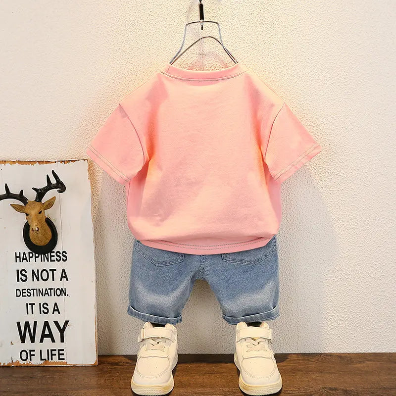 New Summer Baby Boy Kids Clothes Children Clothing Suit Tops Short-sleeve T-shirt Pants 2pcs/set Sport