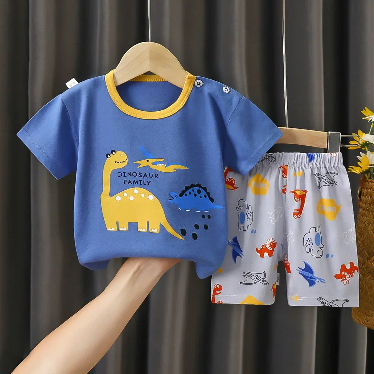 2PCS Children's Sets mother Kids Clothes Boys Girl T-shirt Shorts Summer Cotton Short sleeve Baby Children