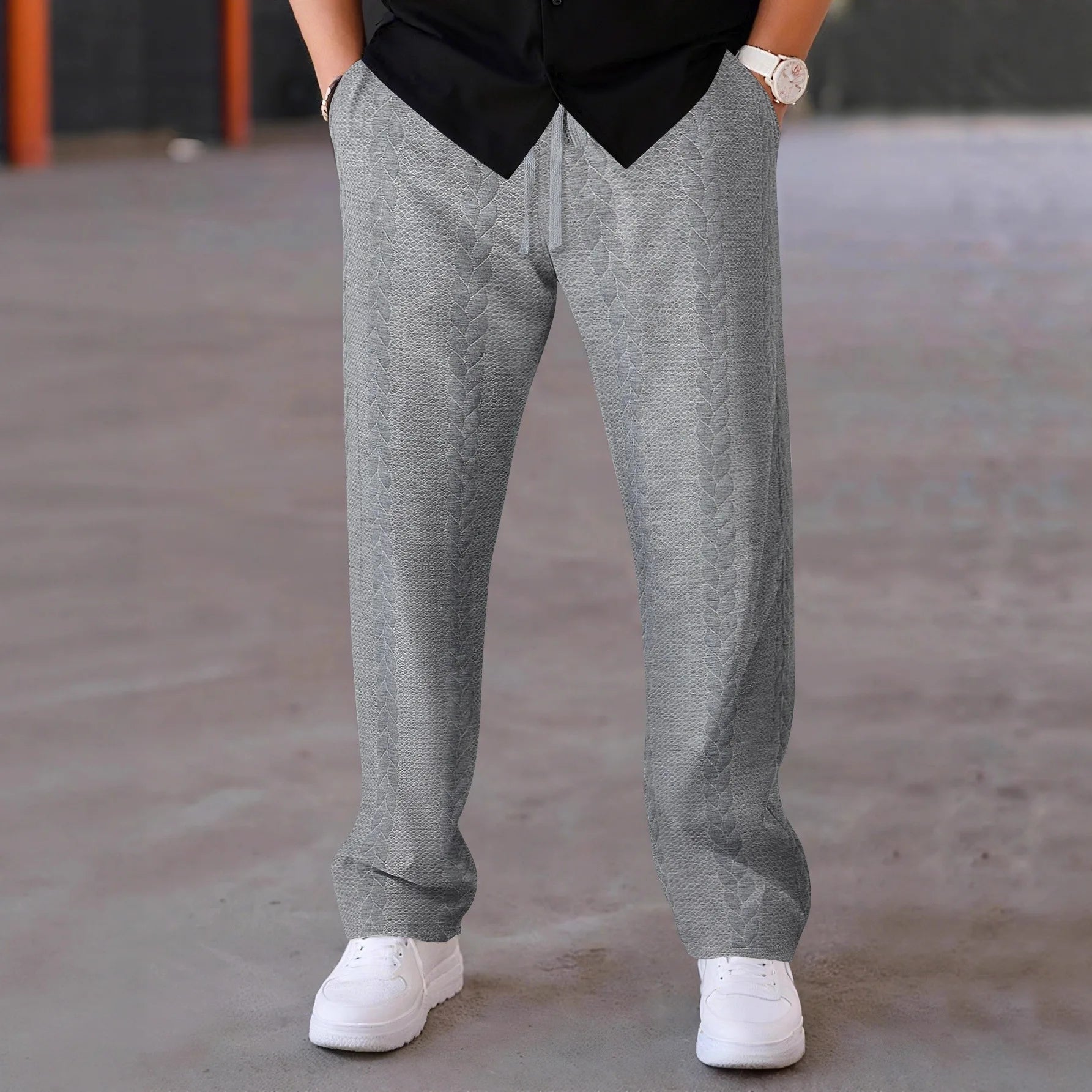 Fall new style fashionable men's retro outdoor casual multi-purpose sport pure-color jacquard straight-leg